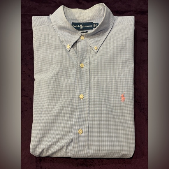 Ralph Lauren Men’s Light Blue Classic Fit Button-Down Shirt 17 - Picture 2 of 10